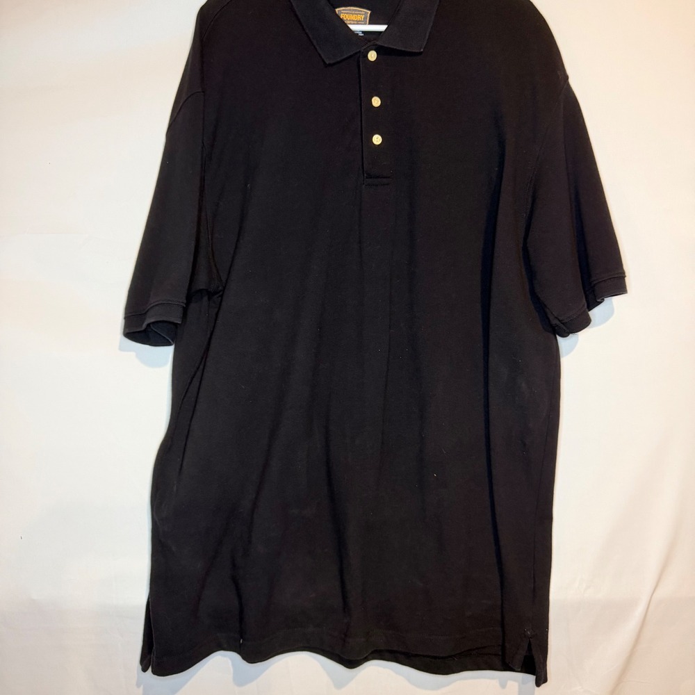Foundry Supply Co Mens 2XLT Black Polo Shirt Short Sleeve Cotton Pique